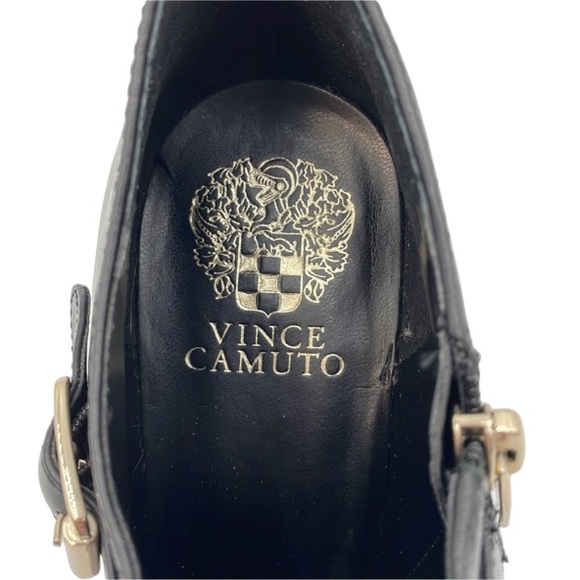 Vince Camuto Black Leather Vonilesa Ankle Zip 3.5” Heel Booties Size 9M - Picture 4 of 5